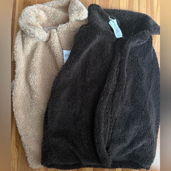 Workshop Republic Clothing Jackets & Blazers - Workshop Sherpa Teddy Vest Bundle – 2 Colors – NWT – Size S